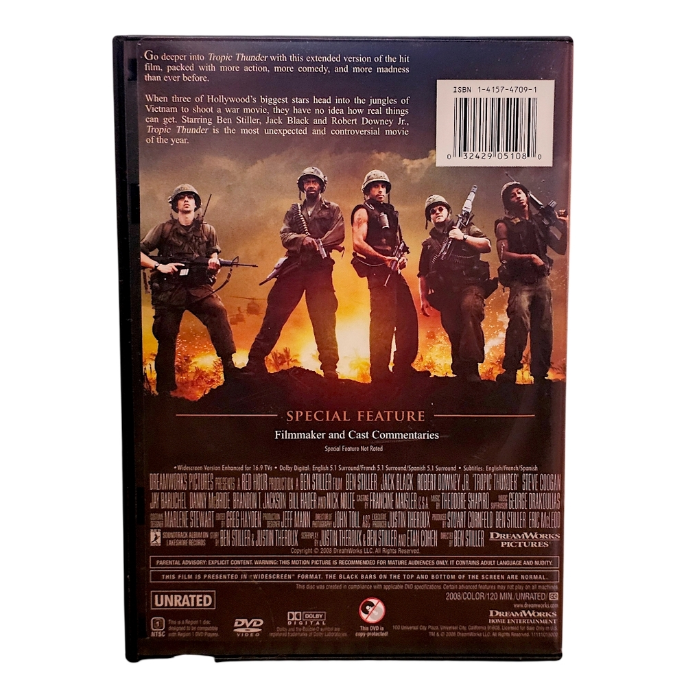 Tropic Thunder (DVD, 2008) - Unrated Director's Cut - Picture 2 of 5
